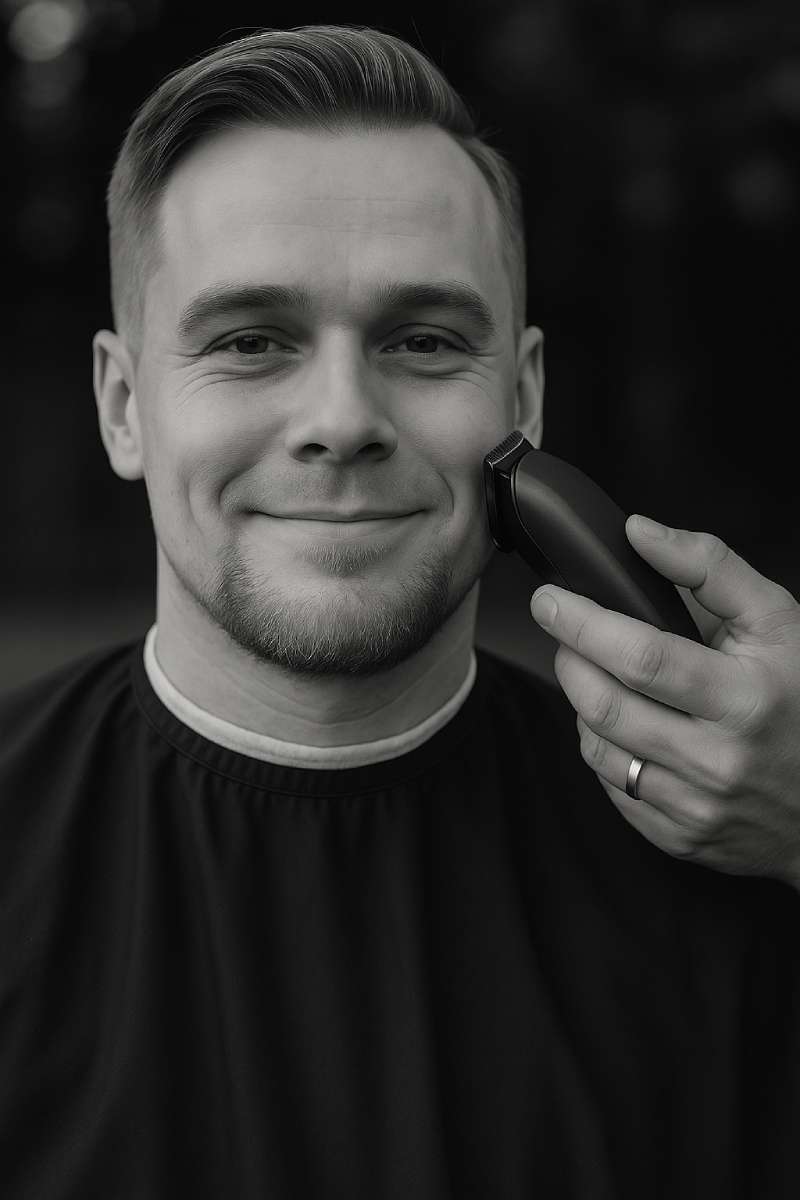 Barbier schneidet Haare